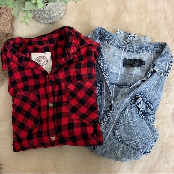 Women's Medium Bundle Button Down Long Sleeve Tops - Picture 1 of 11